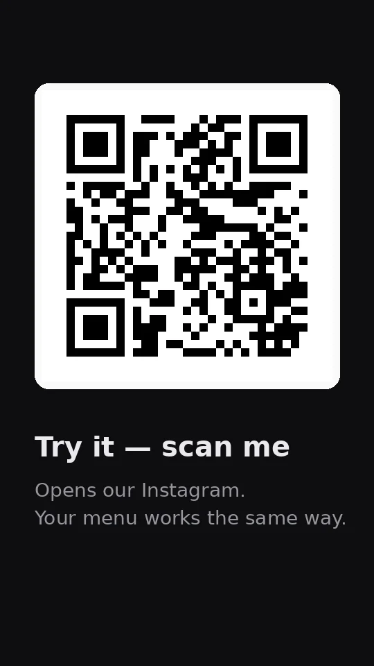 Working QR code — scan to open our Instagram